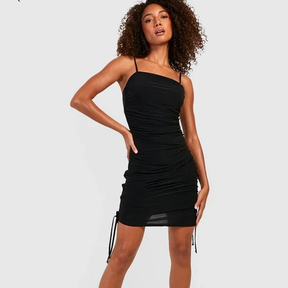 Boohoo | Dresses | Boohoo Tall Slinky Ruched Side Mini Dress | Poshmark